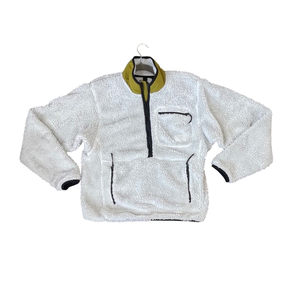 The North Face Mens White Sherpa‎ Fleece Quarter Zip Pullover NF0A7URN Small